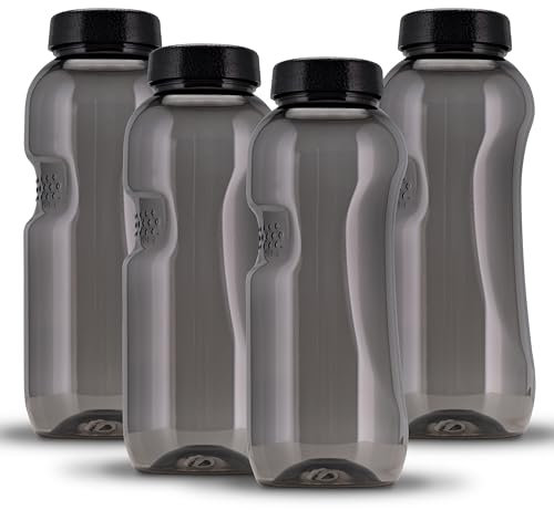 Kavodrink Lot de 4 gourdes en Tritan - 0,5 l - Noir - Sans BPA - 500 ml