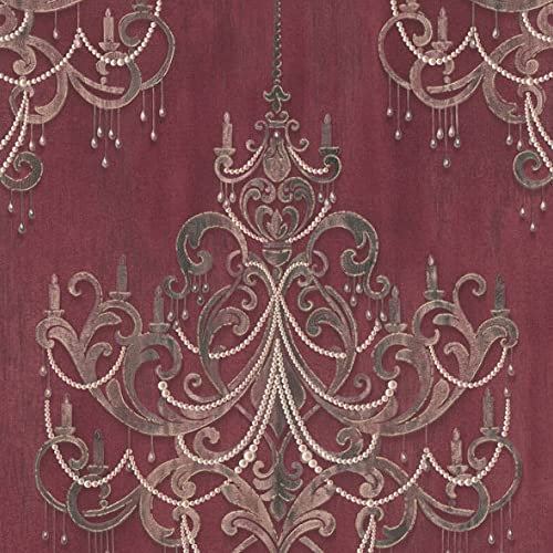 Livingwalls 380963 Mata Hari Papier peint intissé style baroque Rouge/rose/marron/blanc mat brillant finement structuré