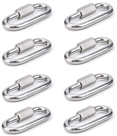 Lot De 8 Raccords En Acier Inoxydable Robuste 304 M6 Maillon Rapide Accessoires Pour Chaîne Attache Rapide Porte-Clés Lewttyer®