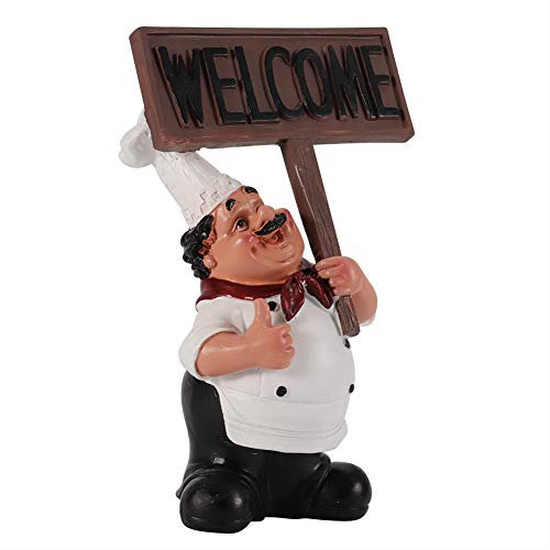 Atyhao Harz Kochfiguren Dekorative Ornamente Küchendekor Cook Café Bar Statue Französische Kochfiguren(#1)