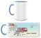 Manutextur Tasse mit Namen - personalisiert - Motiv Feuerwehr - viele Farben & Motive - weiß/hellblau - persönliches Geschenk mit Wunsch-Motiv und Wunsch-Name