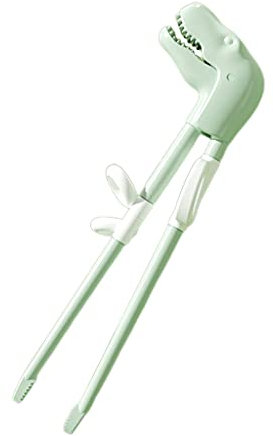 MIAOJI Training Chopsticks, Kids Baby Training Chopsticks Dinosaur Tableware for Baby Girl Boy Learning Gift - Green,18.5x5cm/7.08x1.96in
