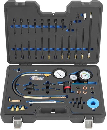 TECPO Tester di compressione professionale per la perdita di pressione, tester per motori, compatibile con motori diesel e benzina