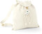 Bolso Mochila Mujer de Algodón 100% Natural Orgánico 41x37 para Niña, Bolsa Deportiva 8 Litros, Blanco Natural Pequeño