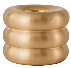 OYOY Living Savi Solid Brushed Brass Candleholder Messing - Kerzenhalter rund für Stabkerzen - massives Messing gebürstet - 4,6 x 3 cm - L300425