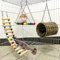 AMOMYDOG Hámster Juguete, 3 Piezas Hamster Accesorios Madera Natural, Escalera Columpio Hamaca Colgante para Columpiar Masticar Trepar y Dormir para Mascotas Pequeñas Hámster Rata Jerbos Cobayas Loro