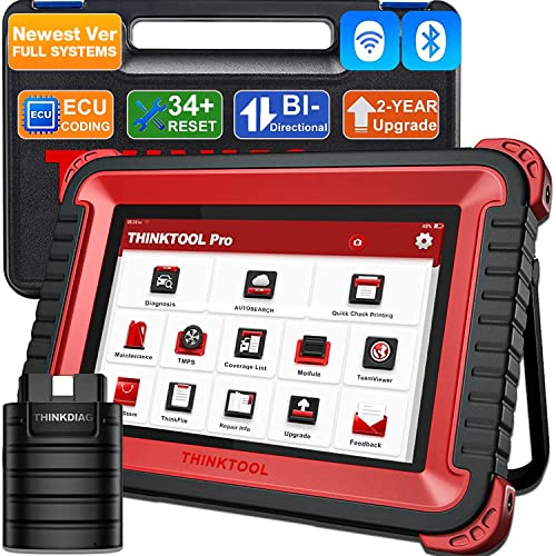 Thinktool Pro Bidirectional Scanner Thinkcar All Systems Bluetooth OBD2 Diagnostic Scan Tool Car Code Reader 34+ Resets, TPMS Relearn, 8 Touch Screen 2 Years Update