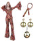 XonyiCos 6 Stück 70er Jahre Hippie Kostüme Zubehör für Damen Disco Outfit, 70er Jahre Mottoparty Kostüm, Halloween Boho Schlaghose (Braun, M)