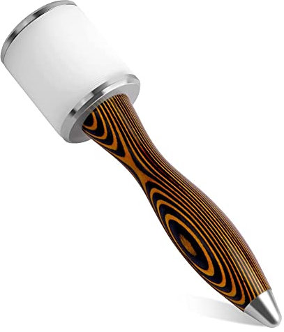 Piarktoy Lederschnitzhammer, Lederhammer, Leder mit geradem Nylonkopf, Holzgriff, Bastelwerkzeug, Schwarz
