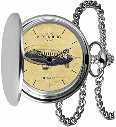 KIESENBERG Taschenuhr Vintage Silber Persönliches Geschenk für Zeppelin Herren Uhr TA-20458