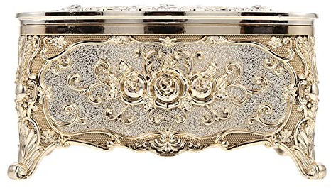 JTBDWOSK Vintage Taschentuchbox Tissue Box Kosmetiktücher Box Taschentücher Box Feuchttücher Box Taschentuchhalter Tücherbox Spender für Zuhause Büro Auto Wohnzimmer Schlafzimmer Deko,Gold