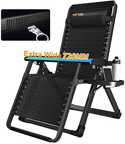 Extra breiter Zero-Gravity-Liegestuhl, Verstellbarer Patio-Lounge-Stuhl, klappbare Sonnenliege, tragbarer Gartenstuhl, unterstützt 200 kg