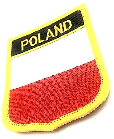 Polen-Flagge zum Aufbügeln, bestickter Stoff, 1 Stück