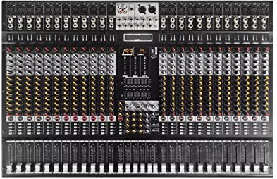 AGAATI Mixer Audio, Mixer USB Professionale a 24 canali con Mixer per Console DJ da palco di Registrazione AUX