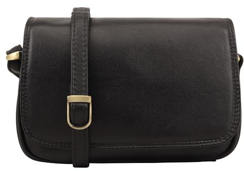 Lloyd Baker AMRITSAR Umhängetasche aus echtem Leder, weiche Schulterhandtasche mit verstellbarem Riemen, kompakte Größe mit mehreren Fächern, Schwarz , One Size