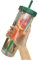 Tasse avec paille et couvercle pour adultes - Bouteille d'eau avec infuseur à fruits - Bouteille d'eau transparente de 800 ml avec paille pour fruits, café glacé, thé aux bulles