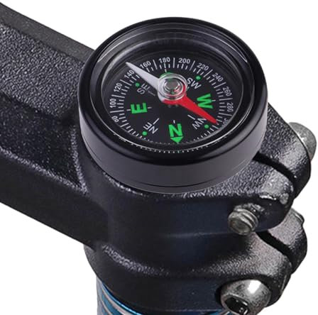 Wobblo Fahrradkompass, tragbar, für Fahrradhelm, kleiner Survival-Kompass, multifunktionales Outdoor-Navigationswerkzeug für Straßenfahrzeuge, Fahrräder