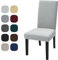YSTELLAA Coprisedie Con Schienale 6 Pezzi, Coprisedia Elasticizzati Universal, Jacquard Fodere Sedie Soggiornoi, Fodera Sedia Antigraffio, Copertura Sedia Lavabile, Super Morbido, Grigio Argento