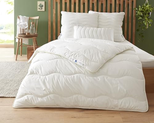 Badenia Trendline Eco Steppbett Aerelle Blue Duo 155 x 220 cm, weiß, Öko- Tex Zertifiziert, produziert nach deutschem Qualitätsstandard