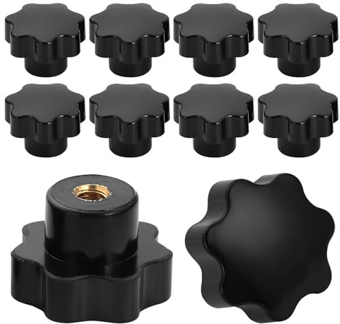 Mynoozi 10 Stück Sterngriffmutter, Rändelmutter Sterngriffmutter Klemmknopf Schwarz Kunststoff Griffmuttern Innengewinde Klemmknopf Für Mechanische Ausrüstung Industrieausrüstung (M6)