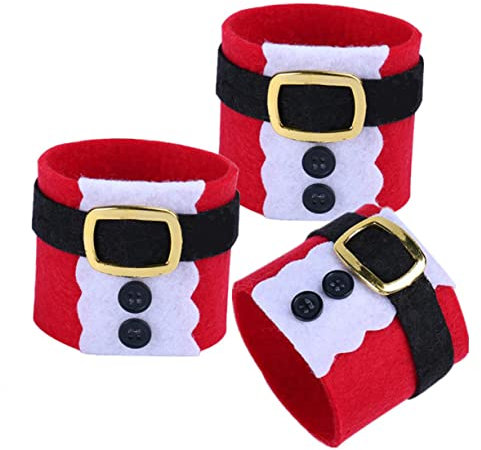 Amosfun 8st Santa Silberwaren Santa Serviettenhalter Weihnachtsparty Serviettenringe Weihnachtsgedeck Urlaub Serviettenhalter Weihnachtsmann Serviettenring Serviettenschnalle Weihnachten