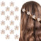 cobee Kleine Blumen Haarspangen, Mini Diamant Blumen Haarspange Pearl Blumen Klein Haarklammer Haarschmuck für Damen Mädchen Geburtstag Party Hochzeitsfeier (Beige)