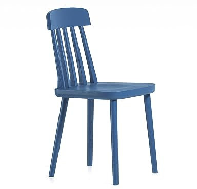 moebel-eins CAMI Holzstuhl, Material Massivholz, Esche lackiert, blau