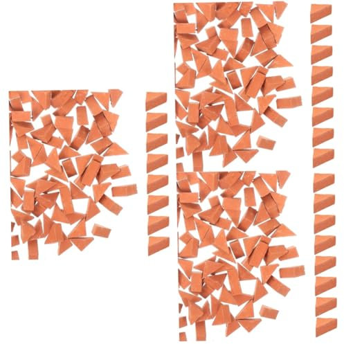 Toyvian 600 STK Mini-Steine Ziegel Zement Mikrolandschaft Spielzeuge Modelle Miniatur-Wandziegel dreieck mini liefert Wandfliesen Blöcke Landschaft Ziegel einstellen schmücken Ton