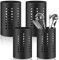 Molbory 2 soportes negros para utensilios de cocina, 18 x 12 cm y 16 x 10 cm, escurridor de cubiertos, organizador de utensilios de cocina de acero inoxidable, soporte para cucharas de cocina, soporte