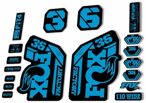 Gabel Ersatz Aufkleber kompatibel für Fox 36 2021 Serie Blau (matt)