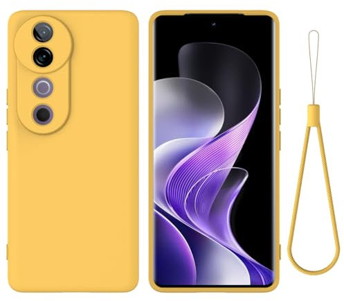 Funda Compatible con Vivo V40/S19, Carcasa Silicona Vivo V40/S19 Suave Gel Rasguño y Resistente Teléfono Móvil Cover, Funda para Vivo V40/S19 (Amarillo)
