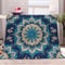 Weiche Kuscheldecke, Flauschige Flanell Warmes Wohndecke 150x200cm, Mandala-Blaues Muster Sofadecke Waschbar Tagesdecke, Indischer Ethnischer Stil Flauschdecke Für Kinder Jungen Erwachsene