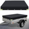 Goviox Bache Remorque, 208x114x13cm Bache pour Remorque, avec Corde 8M, Imperméable, Protection, Bâche de Remorque de Voiture, 600D Oxford, Bâche De Remorque Plate pour Remorque Divers Modèles (Noir)