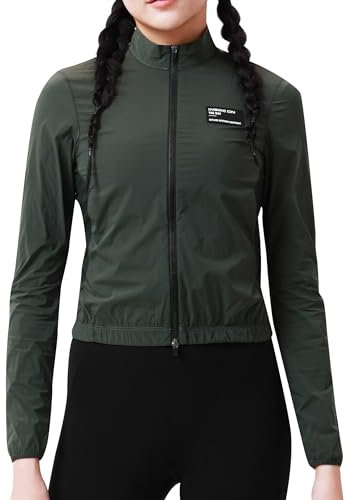INBIKE Winddichte Jacke Damen Windbreaker Fahrradjacke Leichtweight Atmungsaktiv UV Schutz SPF50+ Fahrrad Rennrad Fashion Arbeit Grün L