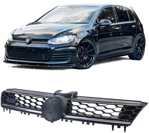 Waben Kühlergrill Schwarz mit Chromleiste für VW Golf 7 12-20 auch GTD