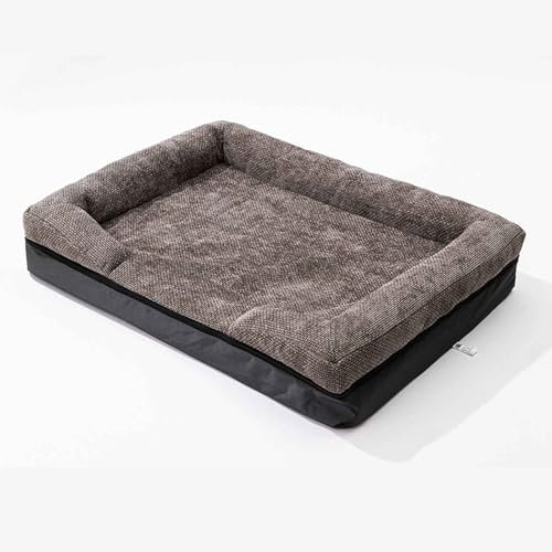 PJDDP Orthopädische Hundebetten, Katzenbett, Weiches Hundesofa Mit Abnehmbarem Waschbarem Bezug, Rutschfestem Boden, Für Grosse, Mittelgroße Und Kleine Hunde,Rattan Gray,M
