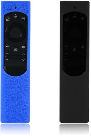 XPEX 2 Piezas Funda de Control Remoto para Samsung Funda de Control Remoto Funda de Control Remoto Funda de Control Remoto para Control Remoto Samsung Antideslizante a Prueba de Golpes (Negro+Azul)