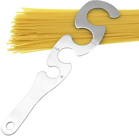 S-förmiges Spaghetti-Messgerät – Nudelteiler-Lineal, Nudelportionsregler | 4-Loch-Spaghetti-Servierwerkzeug, Edelstahl-Spaghetti-Portionsmaß, Pasta-Portionsteiler Für Küche, Wohnheim, Restaurant