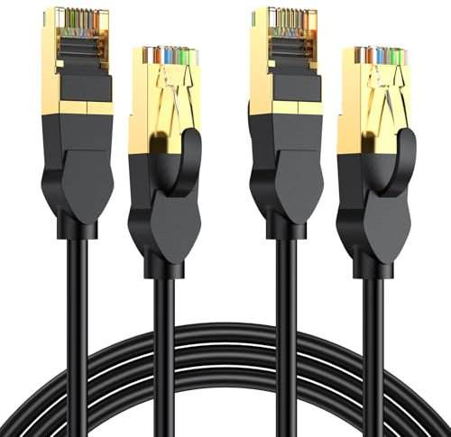 Ethernet Cable 2m 2Pack, High Speed 1000mbps 550Mhz/s Cat6 Ethernet Cable, Black RJ45 Lan Cable, Network Cable are Suitable for Routers, Computers, Modem, Switch, Games, Patch Panel