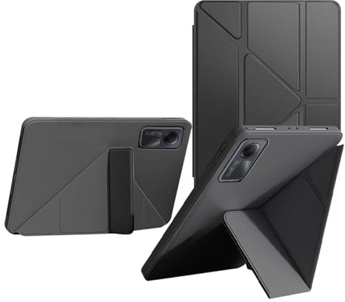 Haofun Funda Compatible con Xiaomi Redmi Pad SE 11 Pulgadas, Smart Cover PU Protecto con Auto Despertador/Sueño, Múltiples Modos de Soporte,Parte Posterior de TPU Blando, Negro
