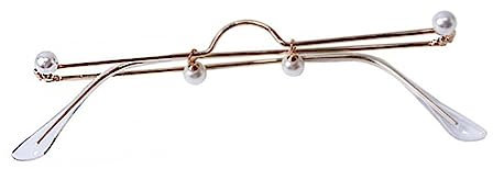 LIFKOME Brillen Ohne Gläser Metallrahmen Damen Foto-requisite Brillengestell Perlendekor