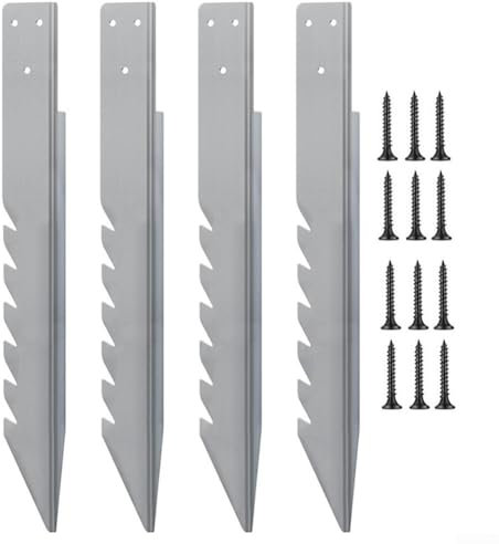 Gdfnmogo Steel Ground Anchors Kit Garden Earth Stakes Mounting System With Mounting Screws For Playhouse Swing Frame Outdoor Structure Installation