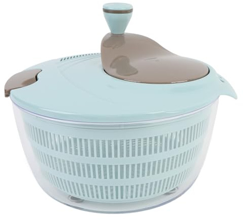 NOENNULL Lavadora de Frutas y Verduras de 4 Litros, Secadora de Ensaladas, Secadora de Verduras con Manivela con Dos Orificios de Drenaje para Cocina, Lavadora de Frutas y para