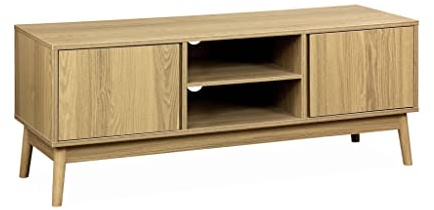 Mobile TV effetto legno 2 ante, 120cm Marrone naturale - 120x39x48 cm