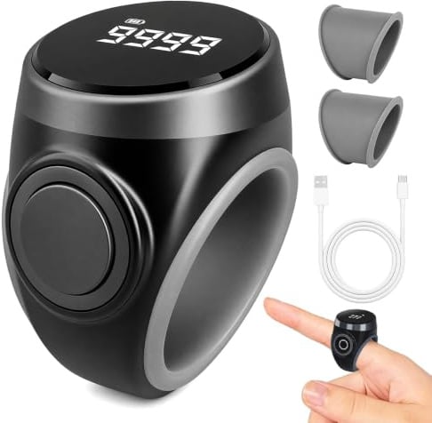 Foreverup Wasserdicht Smart ZäHler Klicker, 4 Digit Finger Counter Clicker, Digitale Tragbarer HandzäHler, Touchscreen Click Handzähler für drinnen und draußen, Training, Herren, Damen, Kinder