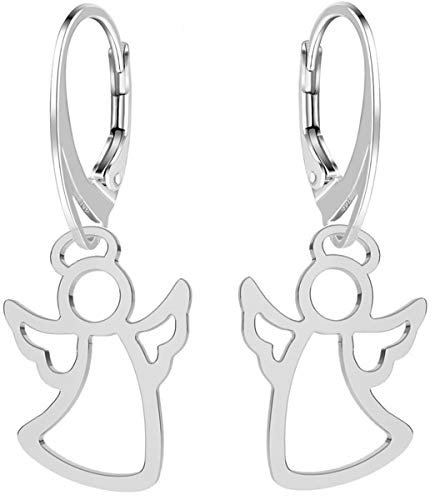 Engel Ohrringe 925 Sterling Silber Mädchen Damen Ohrhänger