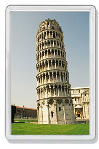 AWS Magnet PVC Hartschale Turm von Pisa Italien Italy Souvenir Magnet Fridge Magnet Magnet für Kühlschrank aus hartem Kunststoff mit Bild Foto Monument Tower Of Pisa Turm Anhänger