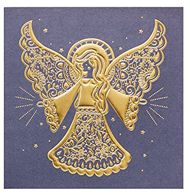 UK Greetings Weihnachtskarten für ihn/sie/Freund – Engel-Design, 8 Stück