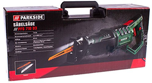 Park Side® PFS 710 D3 - Sega alternativa, valigia per il trasporto, 1 lama in legno + 1 lama in metallo potente motore da 710 W