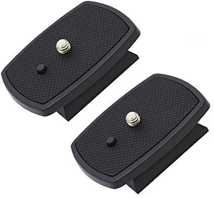 Harwerrel Quick Release Plate QR Plate Replacement for Amazon Basics 60 Tripod Velbon CX-444 CX-888 CX-460 CX-460mini CX-470 CX-570 CX-690 DF-50 Sony VCT-D580RM VCT-D680RM VCT-R640 (Pack of 2)